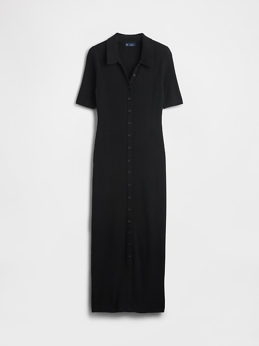 Image number 5 showing, CashSoft Rib Collared Midi Cardigan Dress