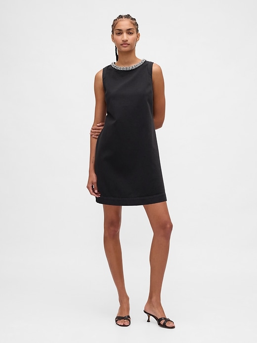 Image number 1 showing, Jewel-Neck Mini Shift Dress