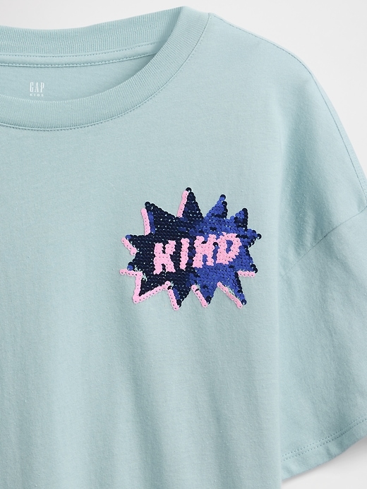 Image number 3 showing, Kids Oversized Flippy Sequin Graphic T-Shirt