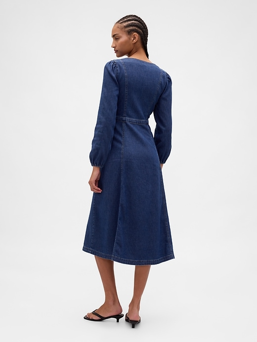 Image number 2 showing, Denim Sweetheart Midi Dress