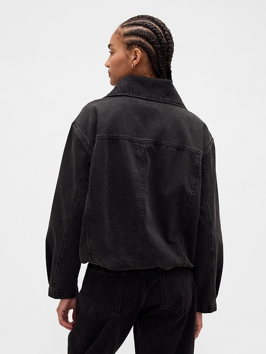 Image number 3 showing, Denim Oversized Cocoon Jacket