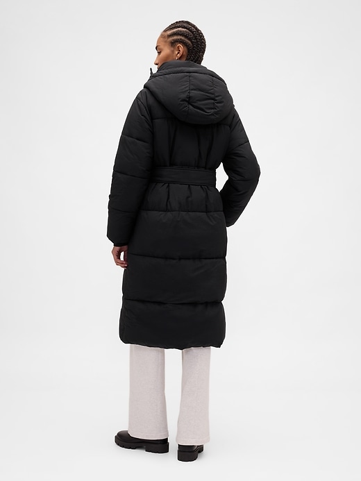 Image number 3 showing, Belted Long Puffer Coat