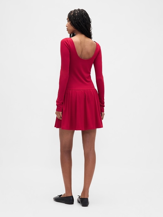 Image number 2 showing, Drop-Waist Mini Dress