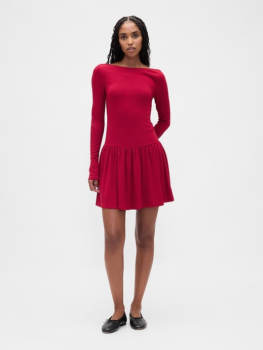 Image number 1 showing, Drop-Waist Mini Dress