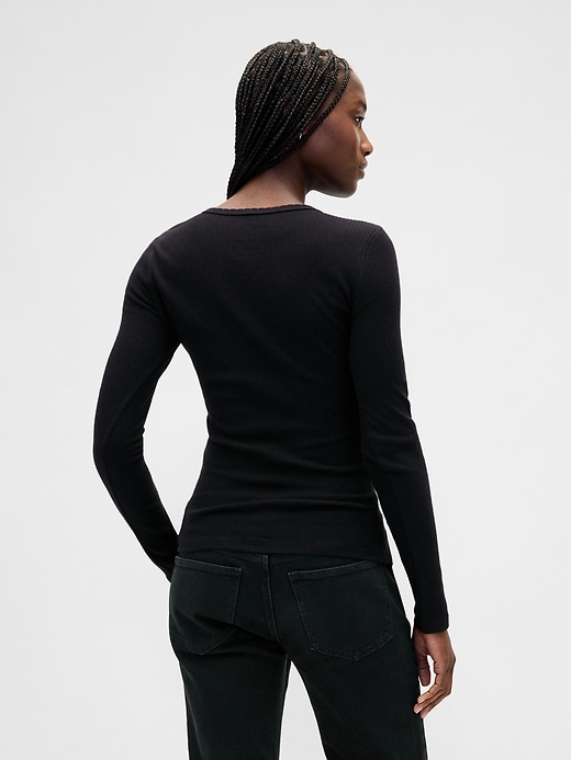 Image number 3 showing, Pointelle Rib T-Shirt