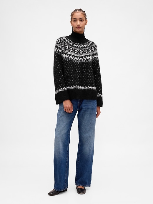 Image number 2 showing, Fuzzy Oversized Turtleneck Sweater