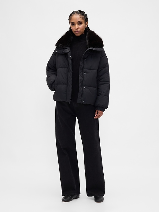 Image number 2 showing, Faux Fur-Trim Puffer Jacket