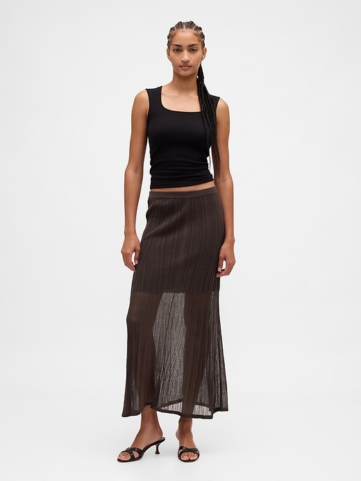 Image number 1 showing, Sheer Maxi Sweater Skirt