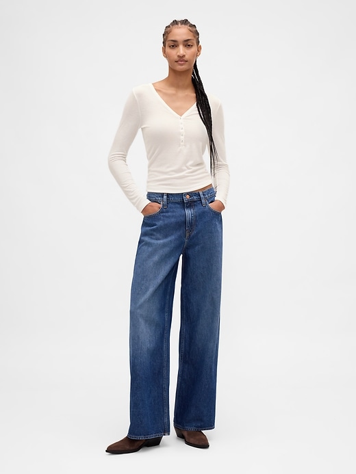 Image number 2 showing, Sheer Rib Henley T-Shirt