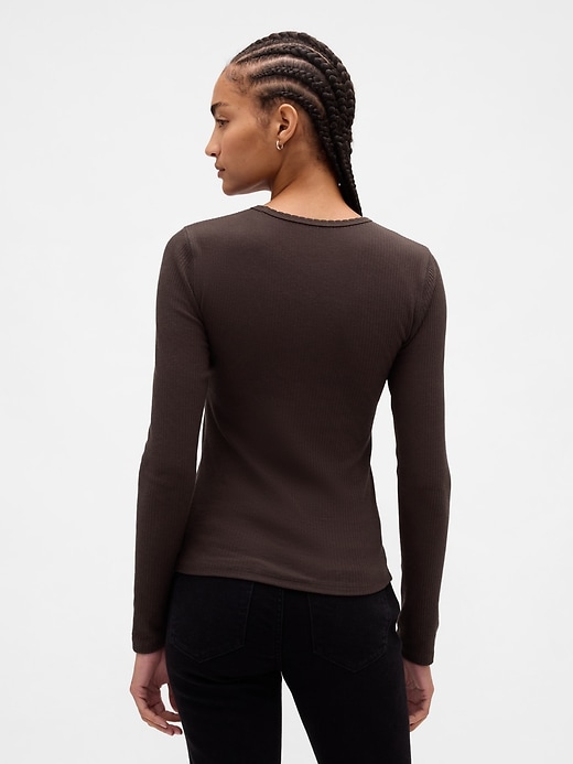 Image number 3 showing, Pointelle Rib T-Shirt