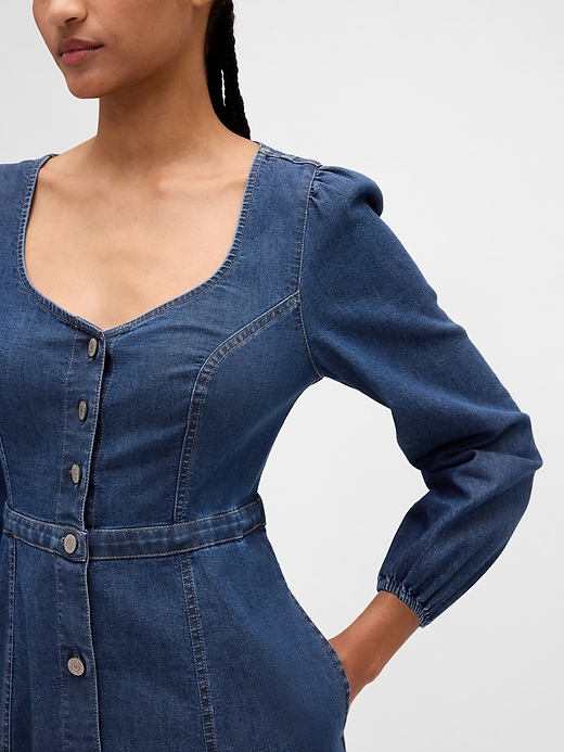 Image number 4 showing, Denim Sweetheart Midi Dress
