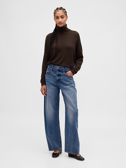 Image number 2 showing, Oversized Pointelle Turtleneck