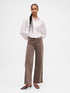 High Rise Stride Corduroy Wide-Leg Pants