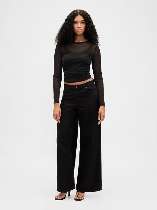 Image number 2 showing, Sheer Metallic Mesh Top