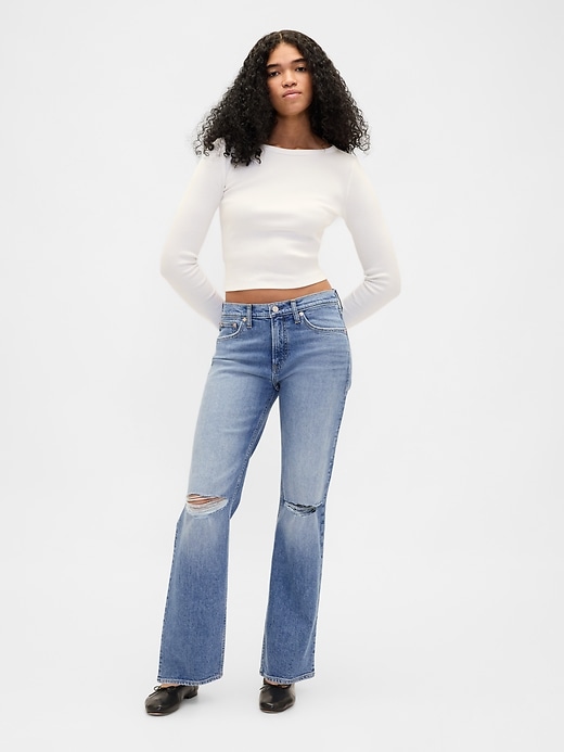 Image number 1 showing, Mid Rise Relaxed Straight Jeans
