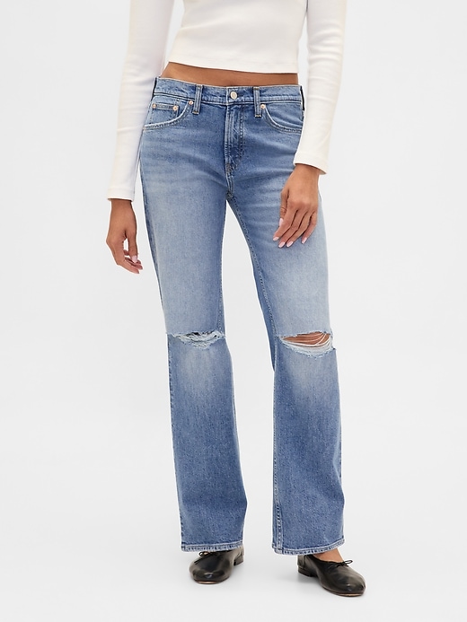 Image number 2 showing, Mid Rise Relaxed Straight Jeans