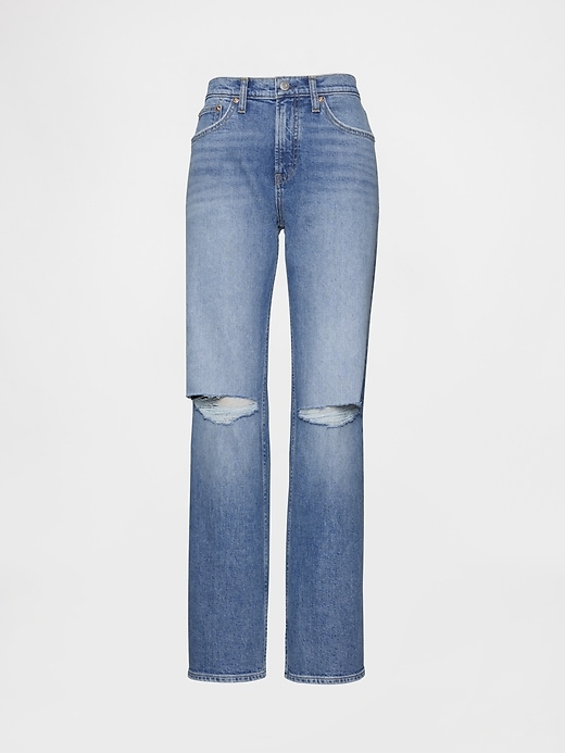 Image number 6 showing, Mid Rise Relaxed Straight Jeans