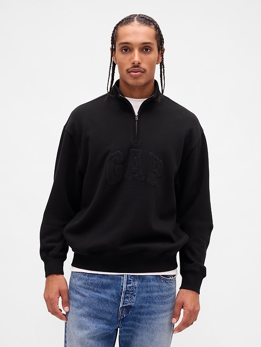 Image number 1 showing, Heavyweight Oversized Logo Half-Zip Pullover