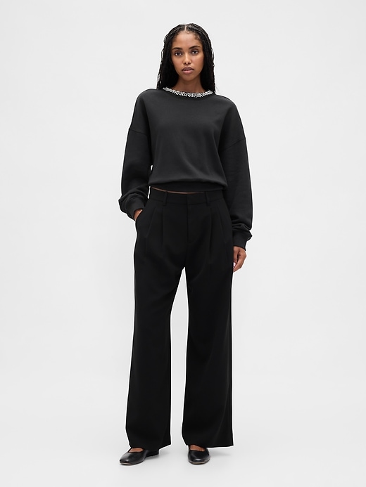 Image number 2 showing, VintageSoft Jewel-Neck Crop Sweatshirt