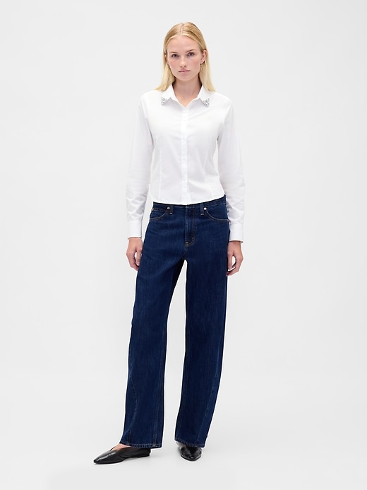 Image number 2 showing, Organic Cotton Fitted Crop Shirt