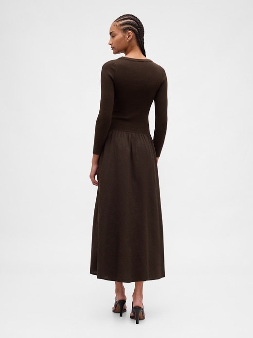 Image number 2 showing, Mixed Media Drop-Waist Maxi Dress