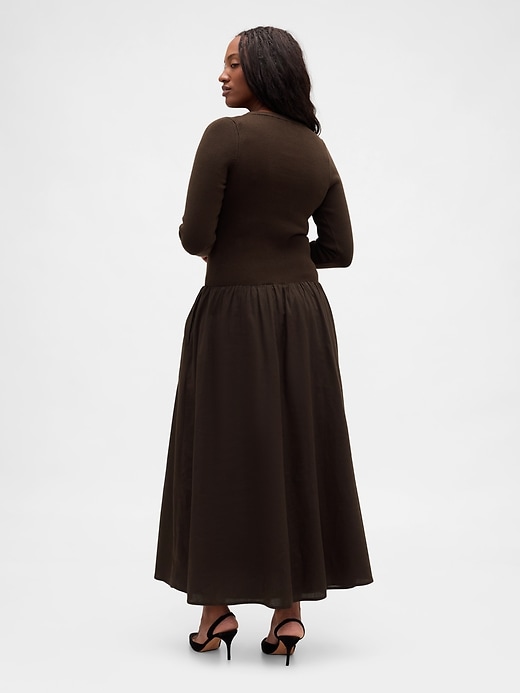 Image number 6 showing, Mixed Media Drop-Waist Maxi Dress