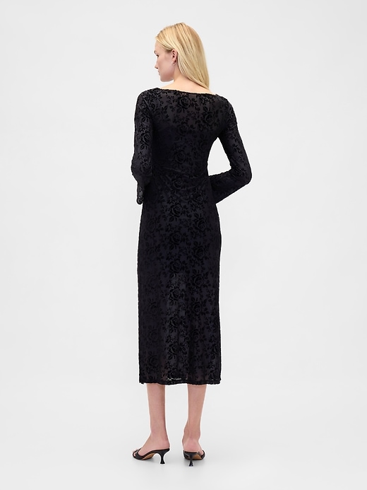 Image number 2 showing, Burnout Velvet Bell-Sleeve Midi Dress