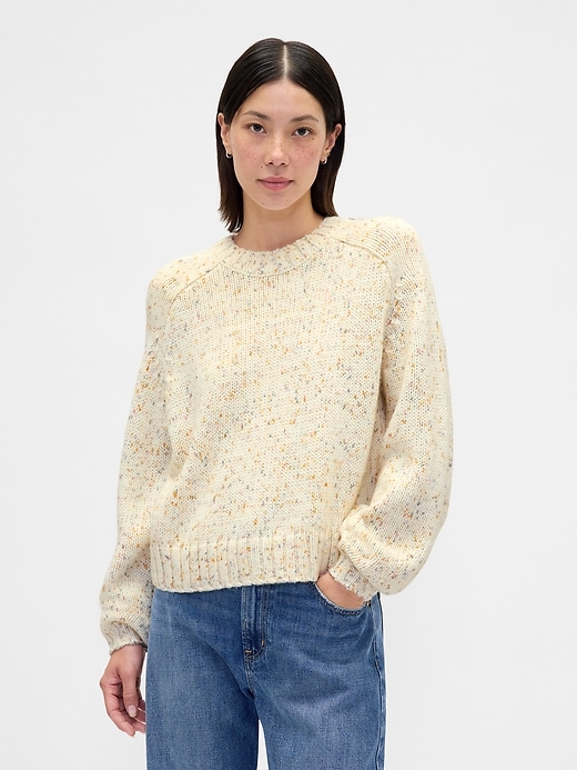 Image number 1 showing, Relaxed Saddle-Sleeve Crewneck Sweater