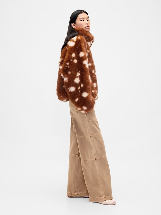 Image number 3 showing, Gap × Sandy Liang Spotted Vegan Fur Half-Zip Pullover