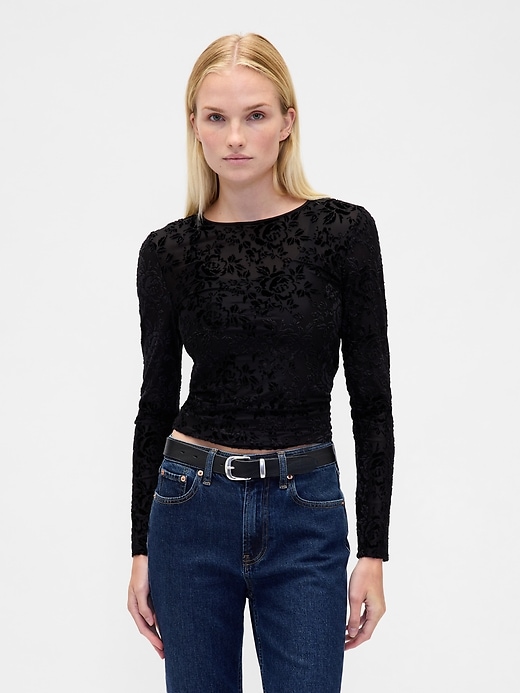 Image number 1 showing, Burnout Velvet Top