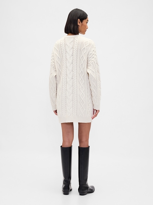 Image number 2 showing, Cable-Knit Mini Sweater Dress