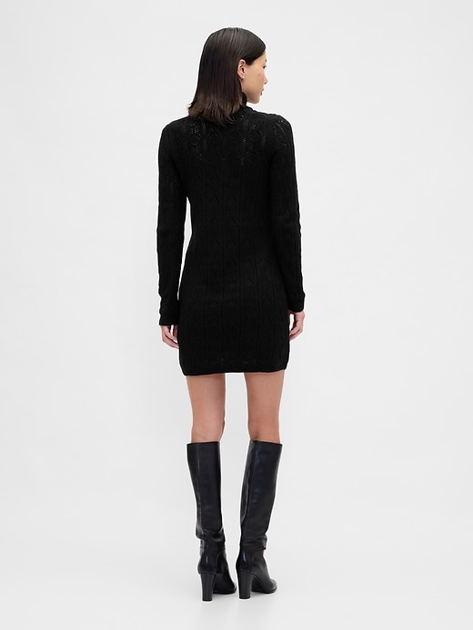 Image number 2 showing, CashSoft Pointelle Turtleneck Sweater Dress