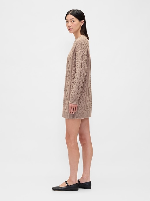 Image number 3 showing, Cable-Knit Mini Sweater Dress