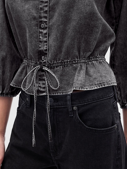Image number 4 showing, Denim Tie-Waist Top