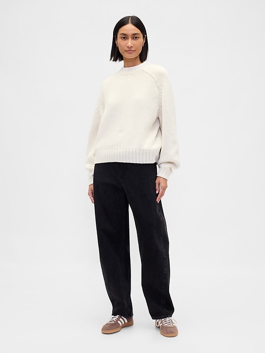 Image number 2 showing, Relaxed Saddle-Sleeve Crewneck Sweater