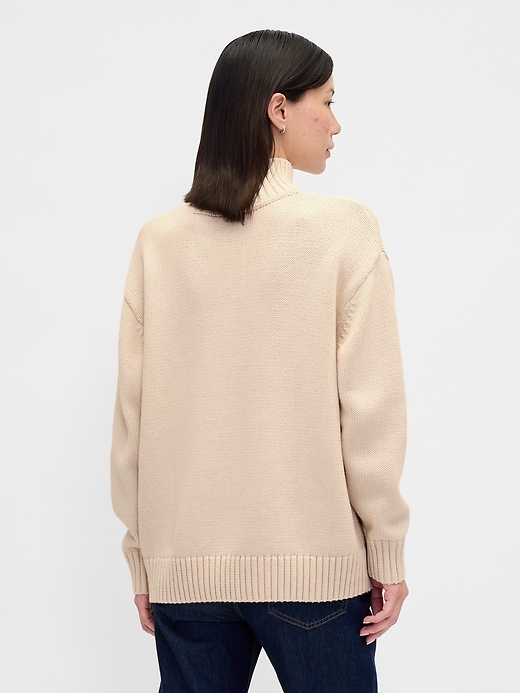 Image number 3 showing, 100% Cotton Oversized Mockneck Sweater