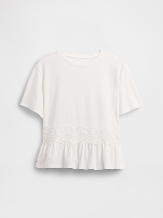 Image number 2 showing, Kids Lace-Trim Peplum T-Shirt
