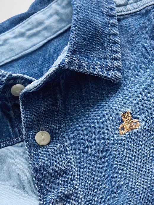 Image number 3 showing, Baby Two-Tone Denim Outfit Set