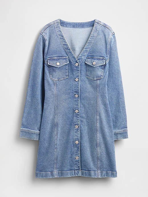 Image number 5 showing, Denim Pocket Mini Dress