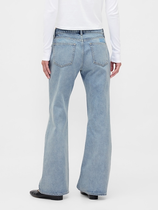 Image number 4 showing, Mid Rise Rigid Relaxed Flare Jeans