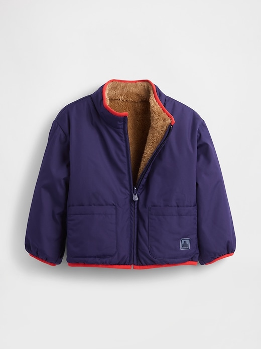 Image number 2 showing, Baby & Toddler Lightweight Sherpa Reversible Jacket
