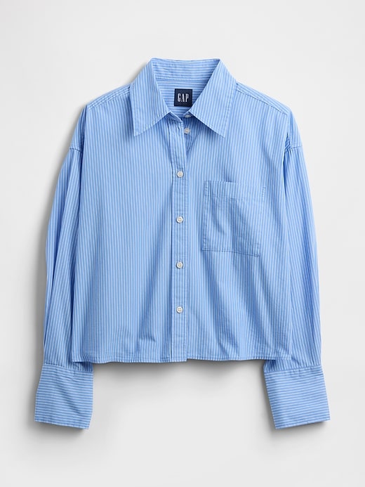 Image number 2 showing, Organic Cotton Straight-Hem Crop Shirt