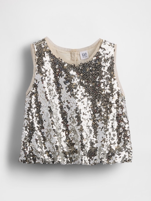 Image number 1 showing, Kids Sequin Bubble Top