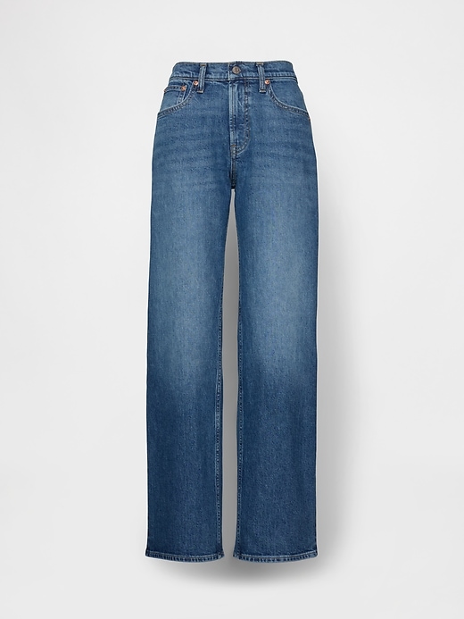 Image number 1 showing, Mid Rise Relaxed Straight Jeans