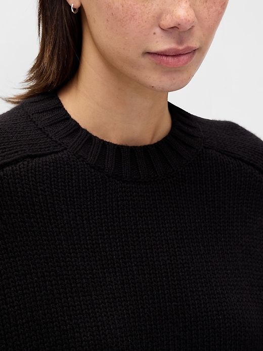Image number 4 showing, Relaxed Saddle-Sleeve Crewneck Sweater