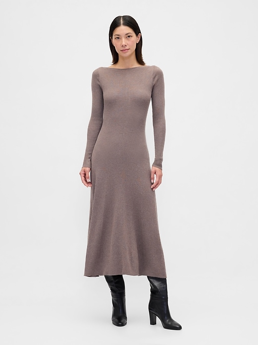 Image number 1 showing, Lightweight CashSoft Rib Maxi Sweater Dress