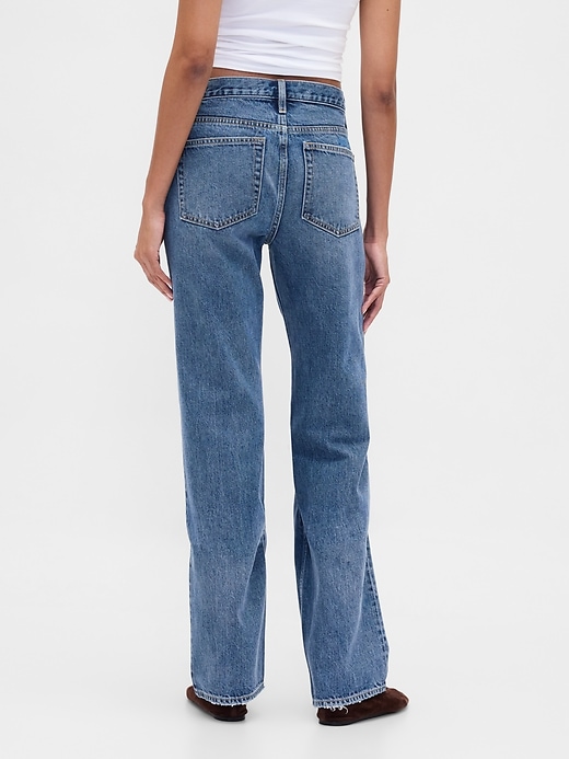 Image number 4 showing, Mid Rise Rigid Relaxed Straight Jeans