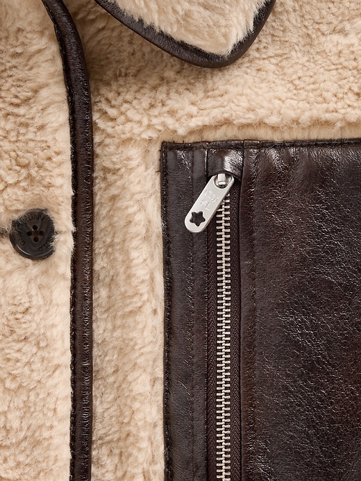 Image number 5 showing, Gap × Sandy Liang Reversible Vegan Leather Sherpa Jacket