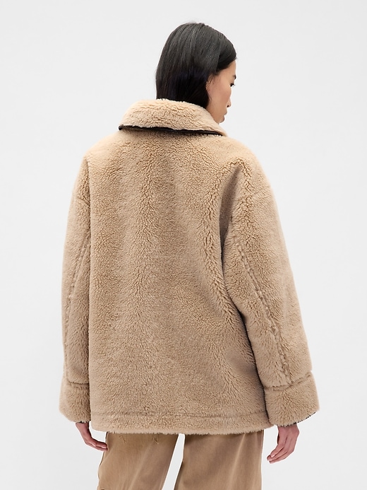Image number 4 showing, Gap × Sandy Liang Reversible Vegan Leather Sherpa Jacket