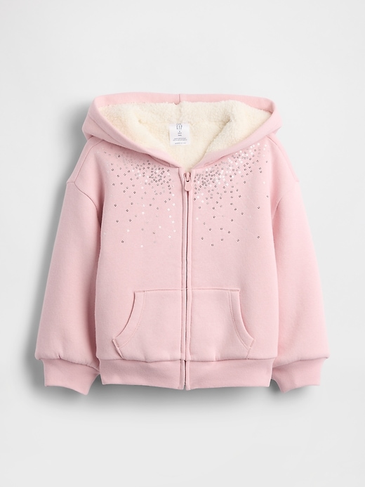 Image number 2 showing, Baby & Toddler Sherpa-Lined Sequin Zip Hoodie